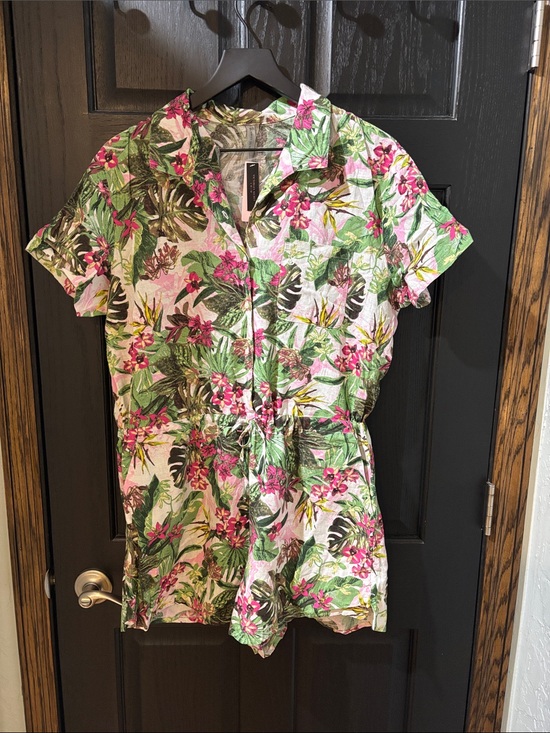 Victoria's Secret Other - Victoria's Secret Pink and Green Tropical Floral Swim Coverup